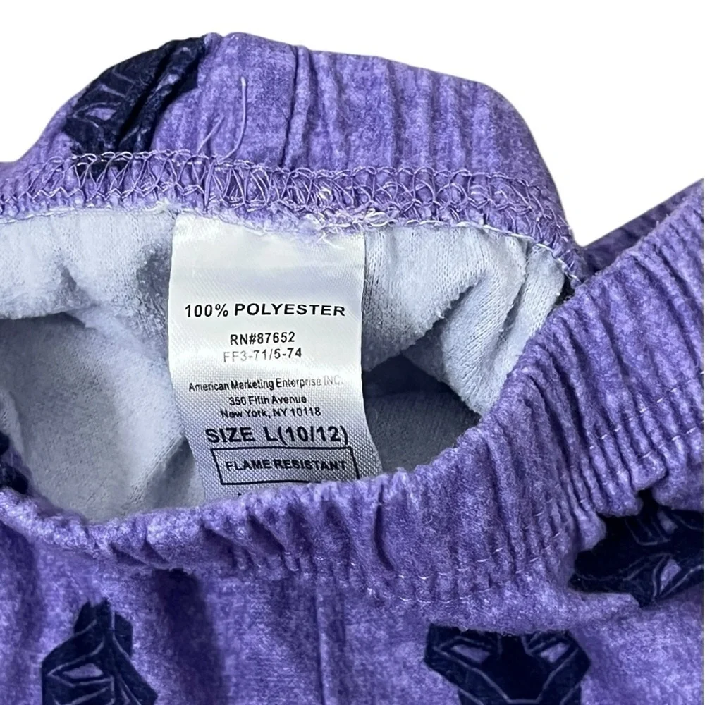 Marvel Black Panther Wakanda Forever Purple Pajama Set - Size Large (10/12)